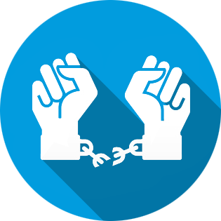 hands breaking handcuffs