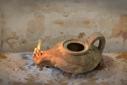 an ancient oil lamp