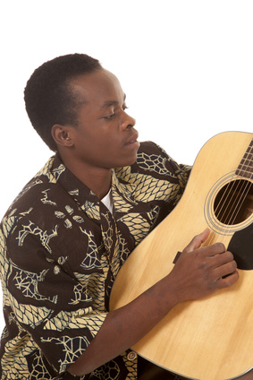 a man playing guitar