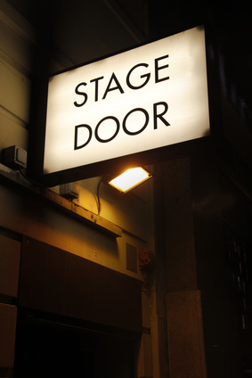 a sign saying Stage Door