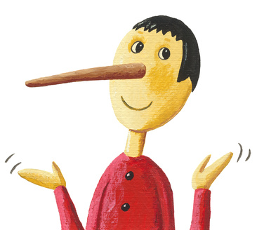 a liar with a long nose