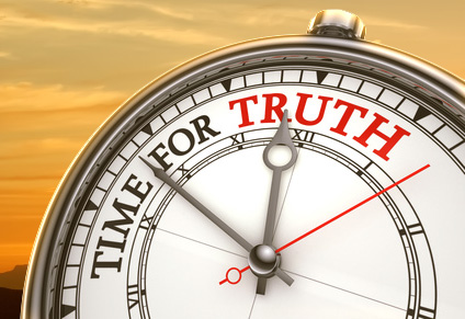 a clock that says 'Time for Truth'